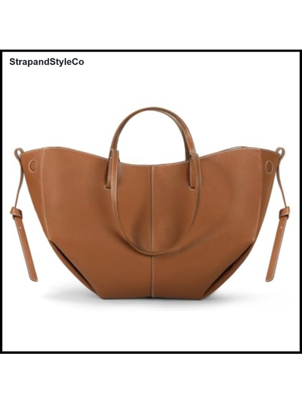 Vegan Leather Tote Bag Large Structured Work Tote 14" Laptop Compartment